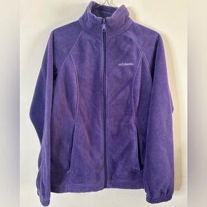 Columbia Jacket Womans S Sportswear Full Zip Fleece Purple Zipper Pockets